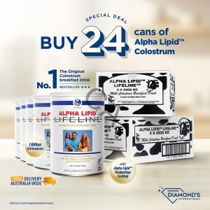 24 cans Alpha Lipid Lifeline colostrum drink