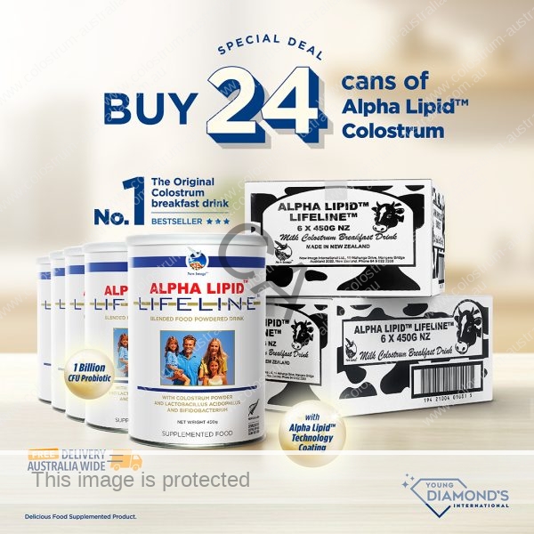 24 cans Alpha Lipid Lifeline colostrum drink